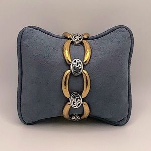 Brighton silver and gold tone hammered bracelet.